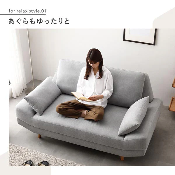 ワイド座面ソファ『Plento プレント』二人掛けソファ単品 ダークグレー - Image 9