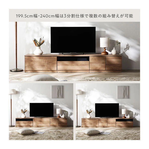 組み替え自在 ワイドテレビボード 『Tivra ティヴラ』 引き出しタイプ 180cm幅 ストーングレー - Image 20