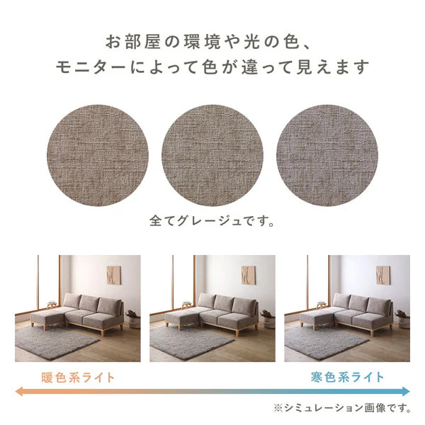 アームレスソファ 『REAGLE リーグル』 3人掛けソファ 単品 グレー - Image 24