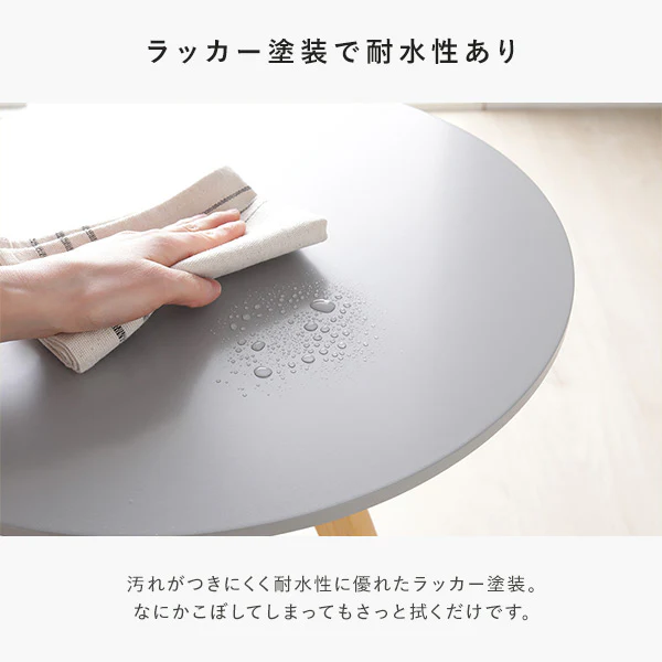 ラウンドサイドテーブル グレー - Image 16