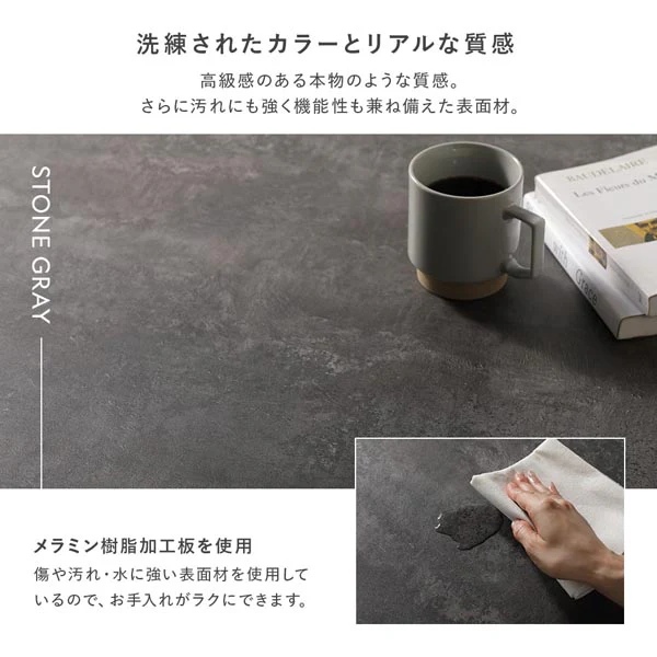 引き出し付き センターテーブル 『Solwyn ソルウィン』 正方形 90×90cm シャビーオーク - Image 15