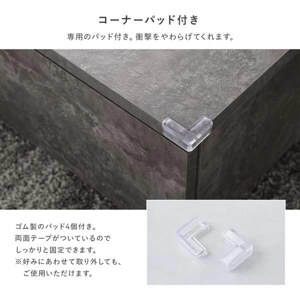 引き出し付き センターテーブル 『Solwyn ソルウィン』 正方形 90×90cm シャビーオーク - Image 17