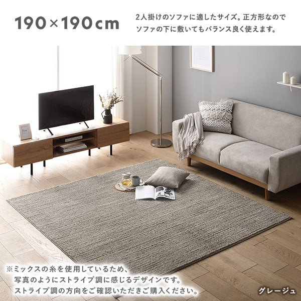 国産 洗えるミックスパイルラグ（軽量・防ダニ・アレルブロック・遊び毛防止） 約130×190cm アイボリー - Image 18