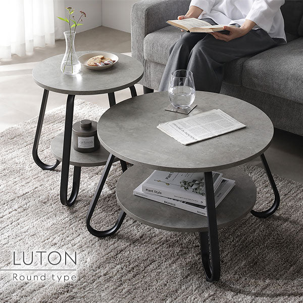 ローテーブル（ラウンドタイプ）『LUTON ルトン』 単品 直径56cm ラスティックナチュラル - Image 4