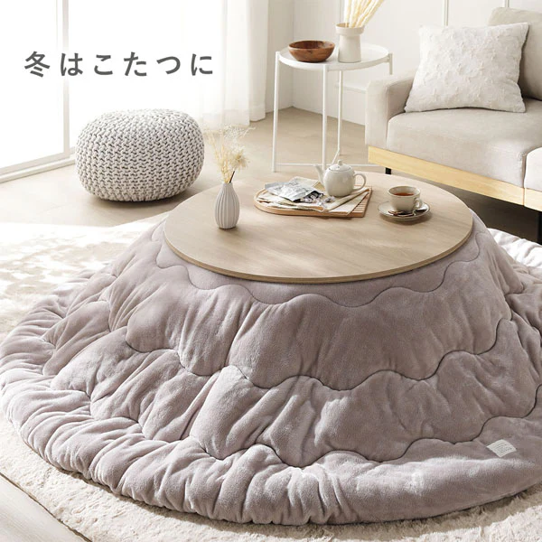 両面使えるシンプルこたつローテーブル単品 楕円（90×60cm） ホワイトウォッシュ - Image 3