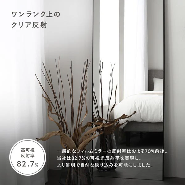 割れないミラー 『Lufra ルフラ』 30×150cm シルバー - Image 18