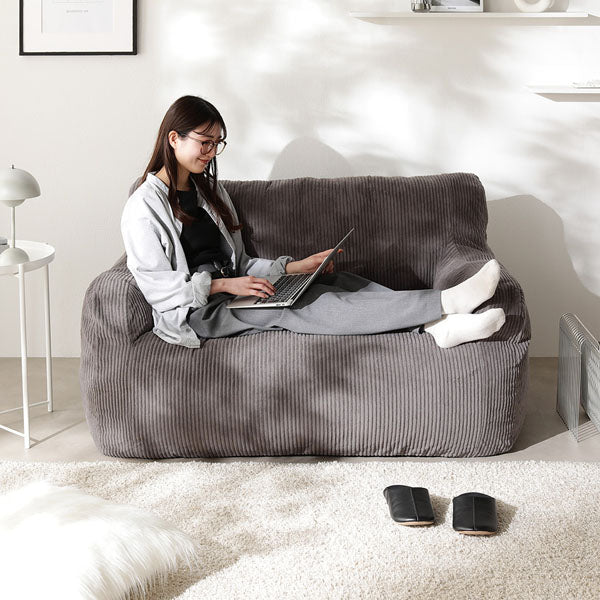 ウレタンクッションソファ 『Cloofy クルーフィ』 オットマン単品 コーデュロイ生地 ベージュ - Image 10