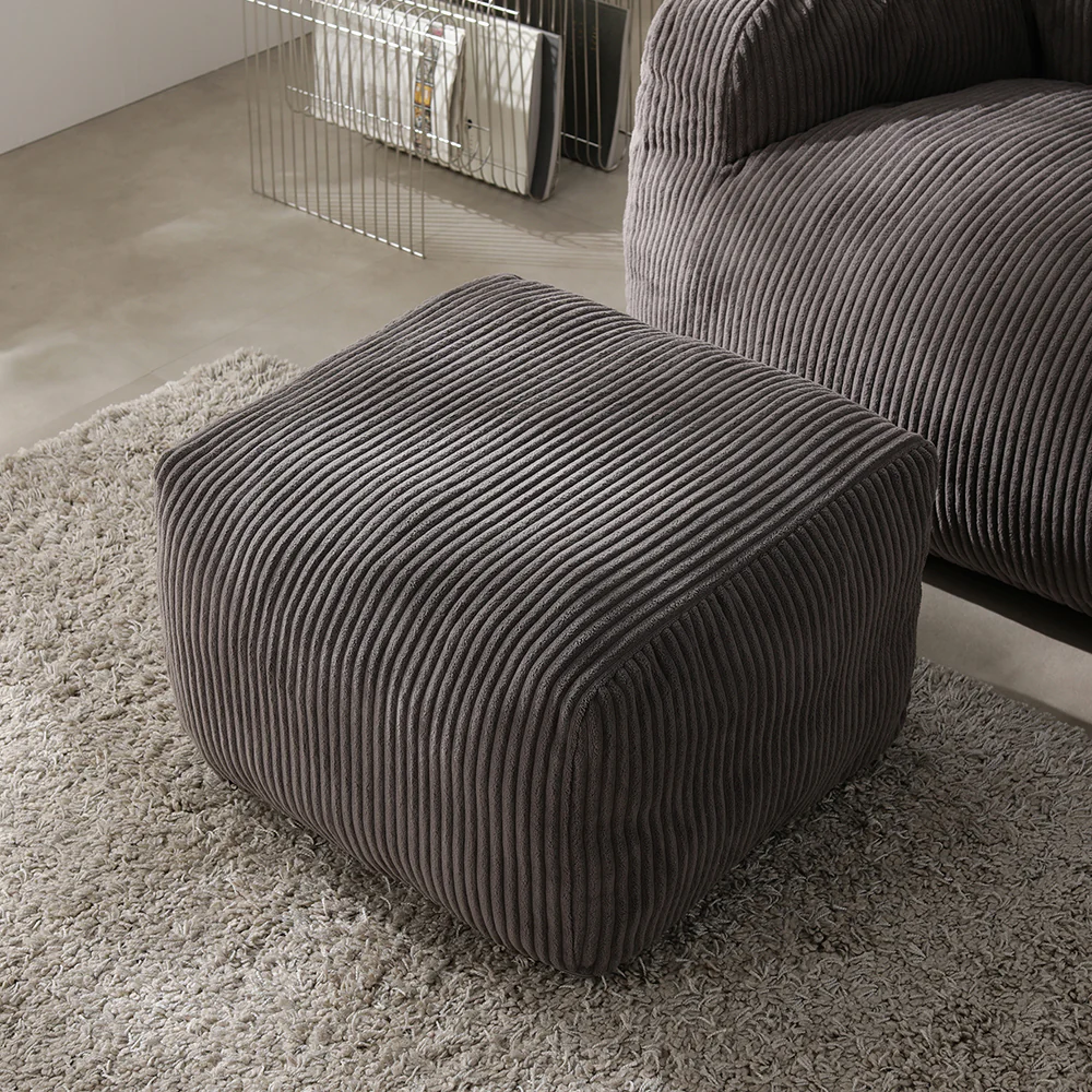 ウレタンクッションソファ 『Cloofy クルーフィ』 オットマン単品 コーデュロイ生地 ベージュ - Image 29
