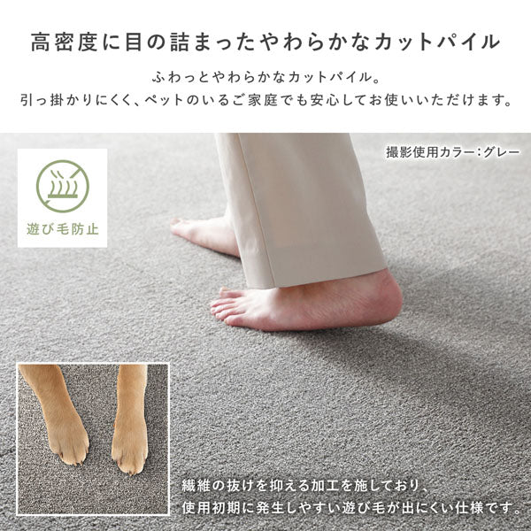 日本製 洗濯機で洗える タイルカーペット 防音  防炎 40cm幅 11mm厚【カットパイル】 ベージュ - Image 10