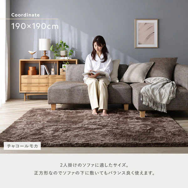 洗えるふんわり濃密シャギーラグ 『Suufa スーファ』 約190×240cm グレージュ - Image 17