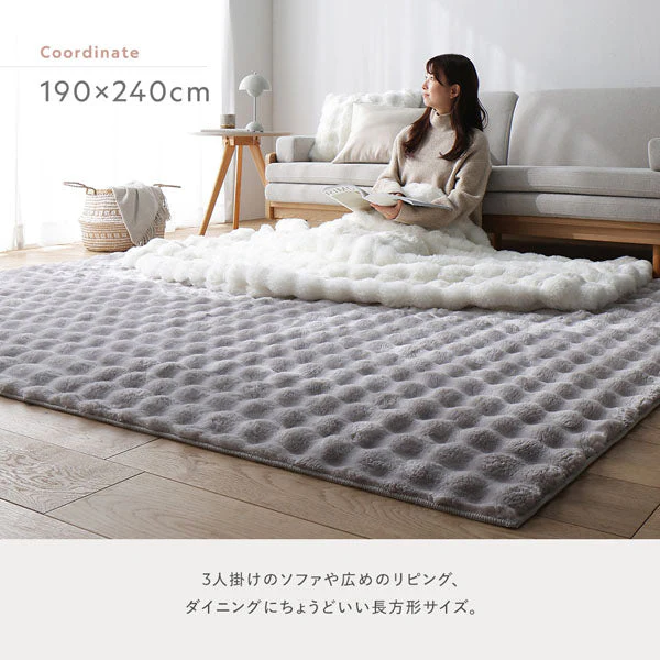 ポコポコ毛布みたいな洗えるラグ 『hoho-roko ホホロコ』 約130×190cm モカ - Image 16