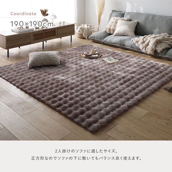 ポコポコ毛布みたいな洗えるラグ 『hoho-roko ホホロコ』 約190×240cm グレー - Image 15