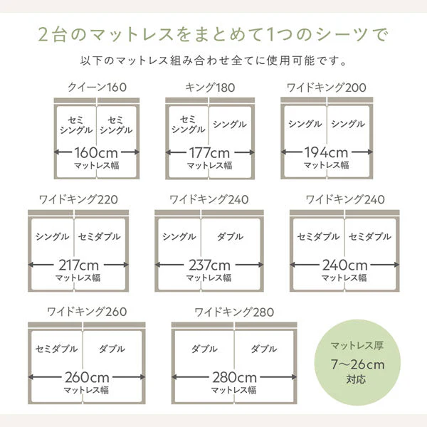 のびのびボックスシーツ 2枚セット すべすべニット 『Palmoa パルモア』 ファミリーサイズ モカグレージュ - Image 4