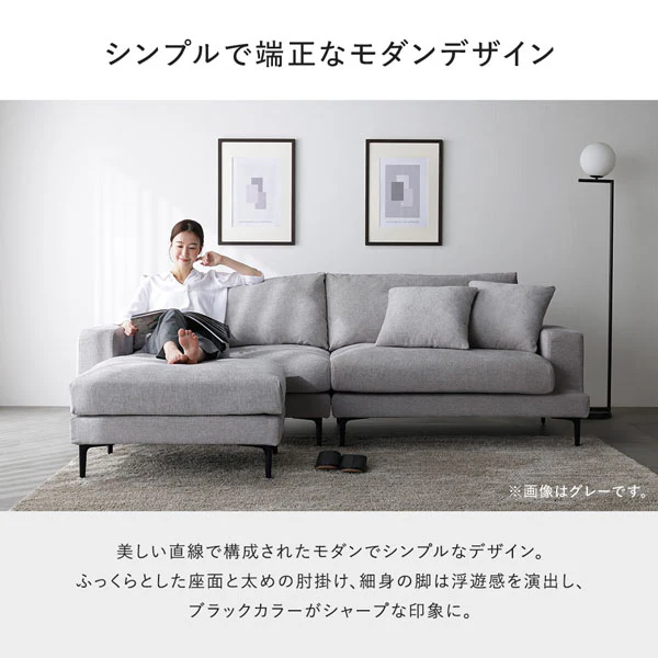 デザインソファ 『Wistiq ウィスティック』 4人掛けソファ単品 チャコールブラウン - Image 9